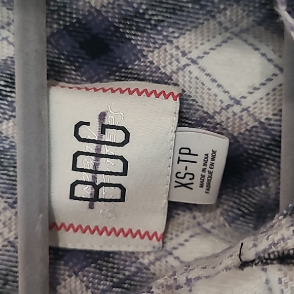 BDG Brixton Flannel Button-Down Shirt Top Plaid Printed Oversized Blue Multi Xs - Picture 2 of 9